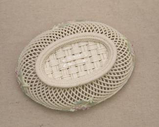 Underside of the Belleek Ireland oval basket