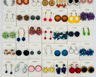 Costume jewelry earrings in many colors and style