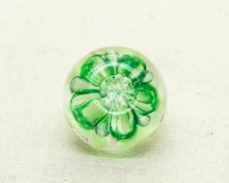Another view of the art glass paperweight by Joe St. Clair