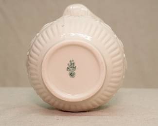 Base of Belleek Ireland porcelain Aberdeen ewer vase with applied sprays of roses and forget-me-nots