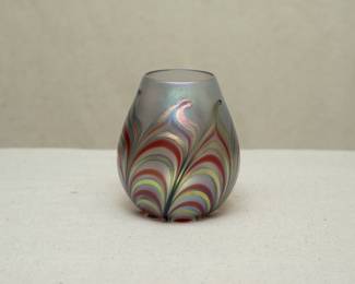 Art glass vase by Illinois glass artist John Lotton, signed and dated 1990.
