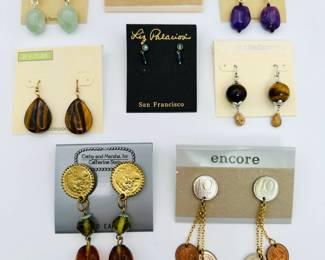 Costume jewelry earrings by Liz Palacios, Ralph Lauren, A.V. max, Encore, Cathy and Marsha, Liz Claiborne, Encore