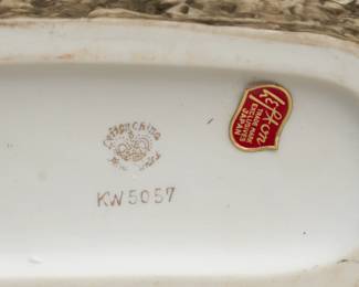 Porcelain rabbit, deer, and bird figurines