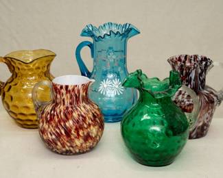 More antique and vintage art glass pitchers