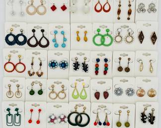 Costume jewelry earrings in many colors and style