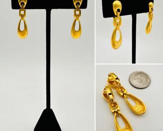 Givenchy gold tone clip earrings