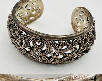 A sterling silver cuff bracelet