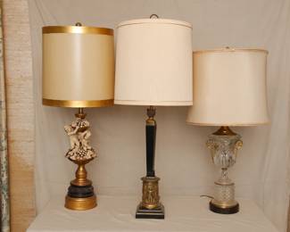 Vintage table lamps with shades