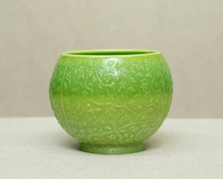EAPG glass – a 1880's Challinor, Taylor and Company Tree of Life pattern green milk glass bowl