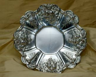 Sterling silver Reed & Barton Francis I sandwich plate, date stamp for 1954