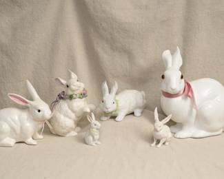 Porcelain rabbit figurines