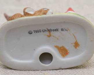 Vintage Unieboek porcelain gnome and rabbit figurine