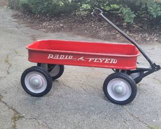 A classic Radio Flyer wagon