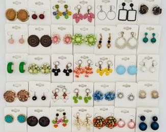 Costume jewelry earrings in many colors and style