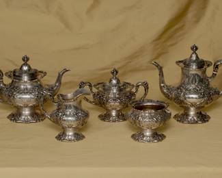 A Reed & Barton Francis I sterling silver tea and coffee service, monogramed