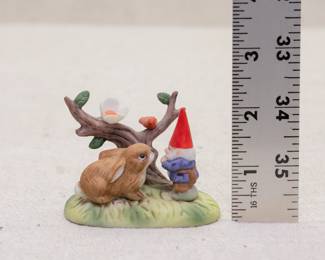Vintage Unieboek porcelain gnome and rabbit figurine
