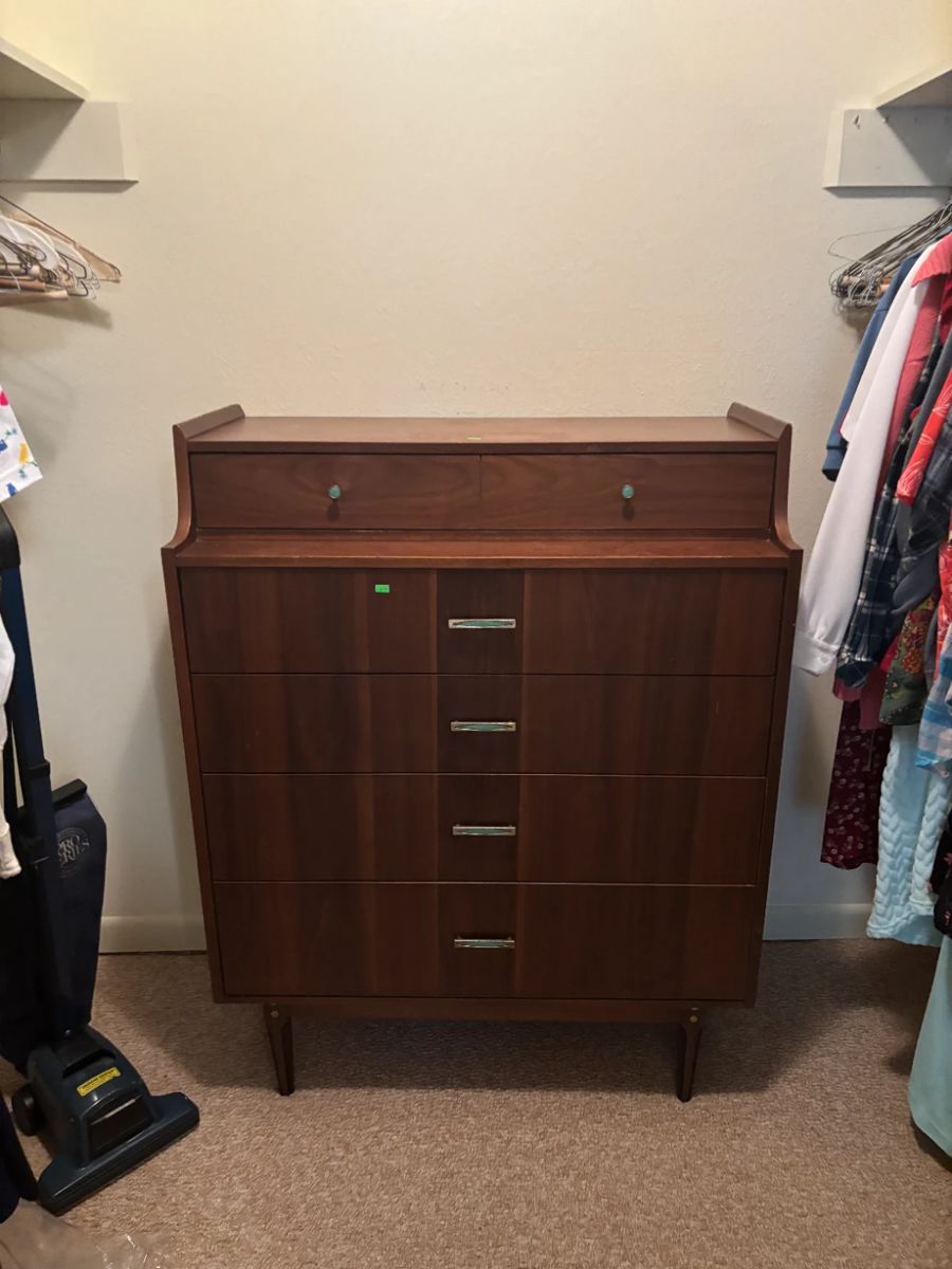Gorgeous, Vintage Kroehler Mid-Century Modern Highboy Dresser – Custom Crafted

