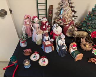 Vintage ornaments and Avon collectibles