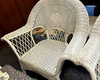 FURNITURE WICKER SIDE CHAIR WHITE