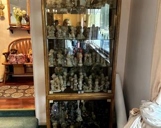 CURIO CABINET FULL OF PRECIOUS MOMENTS