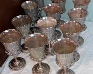 12 vintage goblets