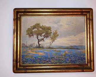 Unsigned bluebonnet oil painting, circa 1920's