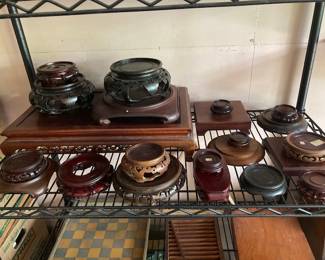 Collection of wooden stands