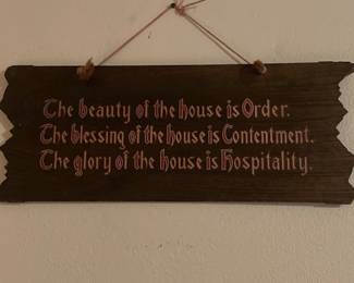 antique motto print on wood