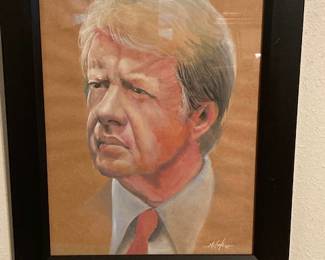 original pastel of Jimmy Carter