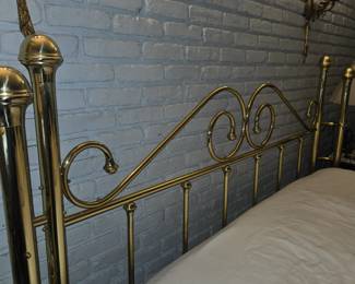 Brass king-size bed