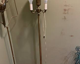 Vintage 4-Light Torchiere Floor Brass Lamp