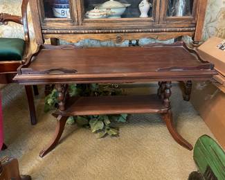 Antique Wood Coffee / Cocktail Table with Bottom Shelf