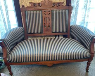 Antique Victorian Carved Solid Wooden Sofa
