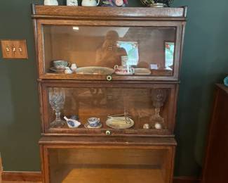Antique 3-Tier Oak Barrister Lawyers Bookcase Macey