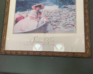 Vintage Sandra Kuck Framed print Victorian Mother & Son in Boat 1997