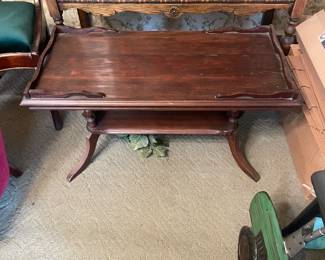Antique Wood Coffee / Cocktail Table with Bottom Shelf
