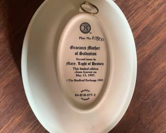 Bradford Exchange Blessed Mother 3-D Oval Plate Wall Hanging Limited Edition -  Set of 10 -