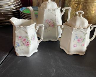 Vintage Germany Teapot, Sugar Bowl and Creamer - 3 Piece Set -