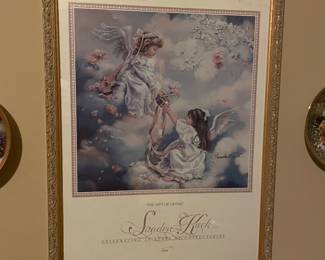 Vintage Sandra Kuck Framed print "The Gift of Giving"1998