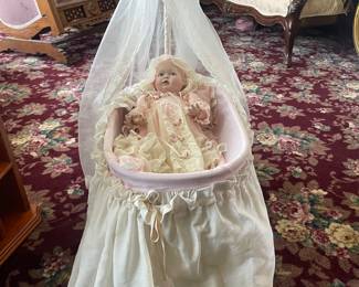 Vintage Doll Bassinet 