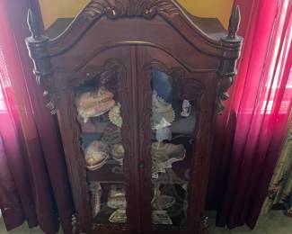 2-Door Victorian Wood Display Cabinet