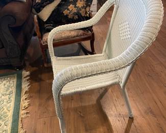 White Wicker Armchair