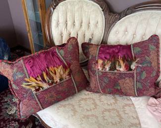 Borgata Textured Faux Feather Sofa Throw Pillow - Set of 2 -