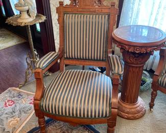 Antique Victorian Carved Solid Wooden Chair