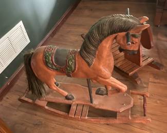 Vintage Wooden Rocking Horse