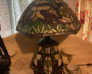 Vintage Tiffany Style-Stained Glass Table Lamps