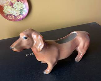 MCM Ceramic Dachshund Planter