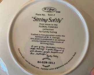 Bradford Exchange "Sitting Softly" Floral Fancies Collection by Cyndy Callog 