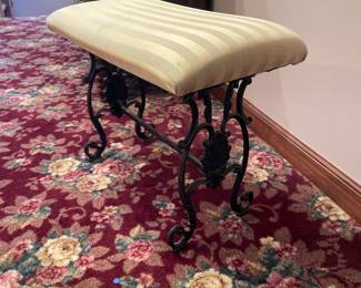Antique Victorian Cast Iron Bench Vanity Stool
