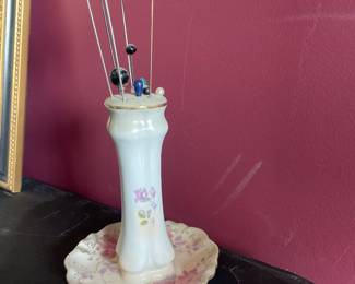 Vintage Victorian Hat Pin Porcelain Holder